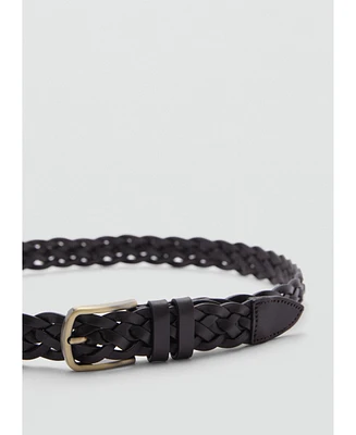 Mango Men's Braided Leather Belt