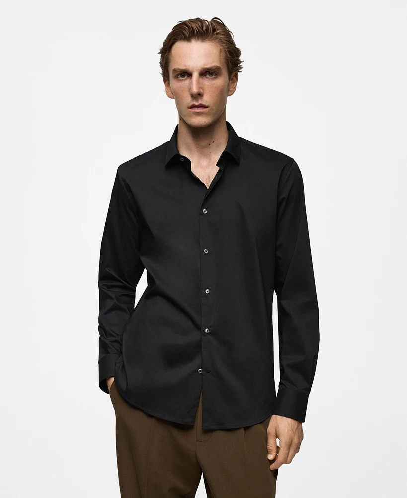 Mango Men's Stretch Cotton Shirt