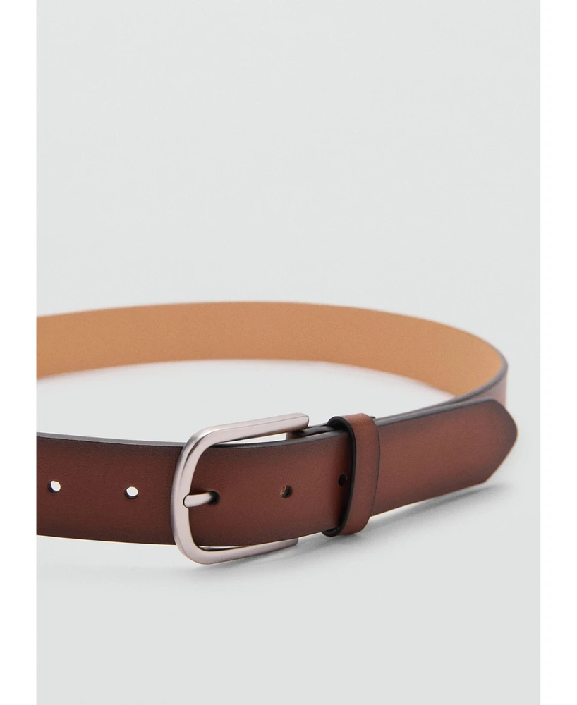 Mango Men's Pebbled Leather Belt