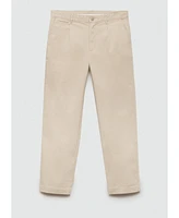 Mango Men's Pleated Cotton Trousers