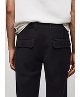 Mango Men's Textured Cotton Pants