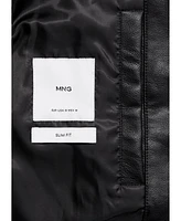 Mango Men's Zip-Up Leather-Effect Jacket