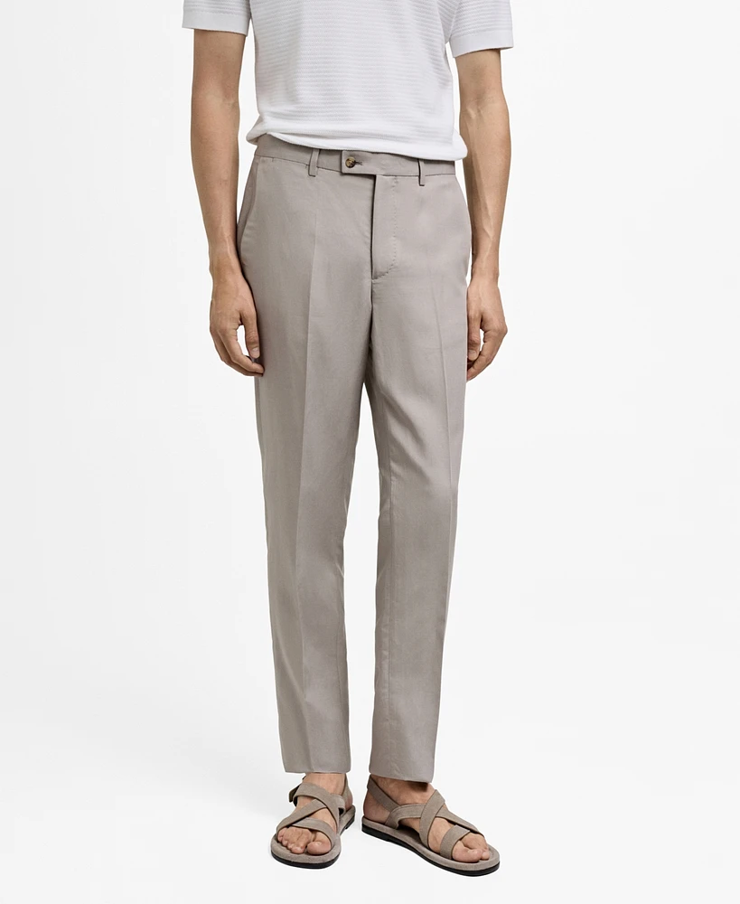 Mango Men's Linen-Blend Suit Pants