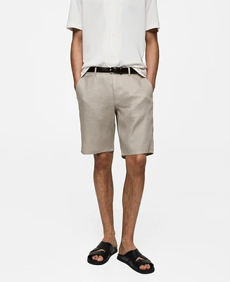 Mango Men's Linen Bermuda Shorts