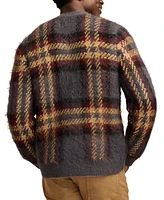 Lucky Brand Men's Classic-Fit Brushed Plaid Jacquard Cardigan