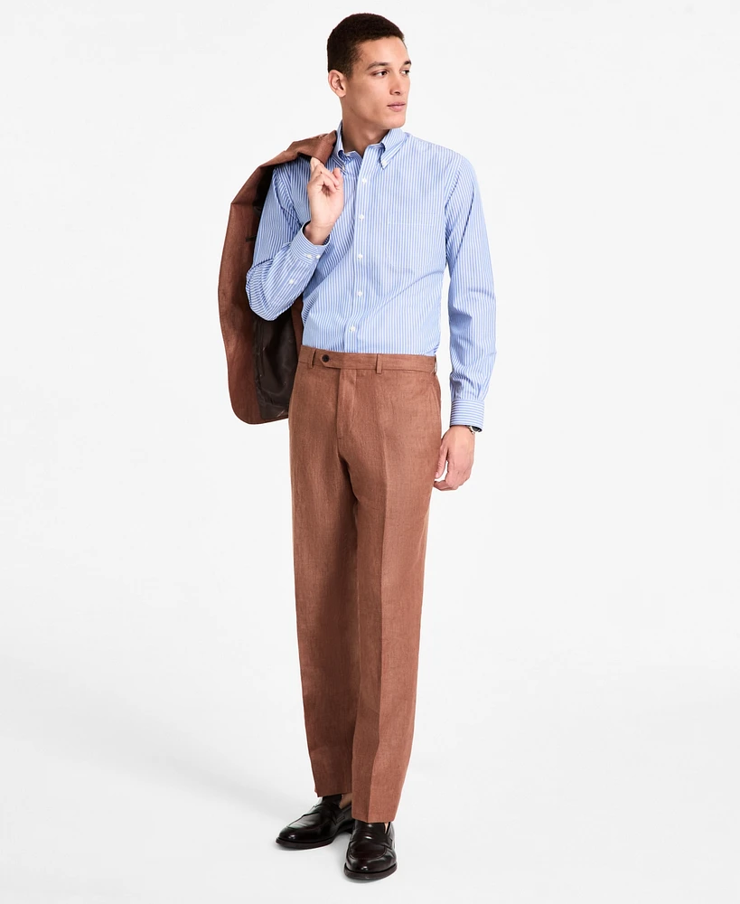 B by Brooks Brothers Men's Linen Classic-Fit Suit Separates Pant