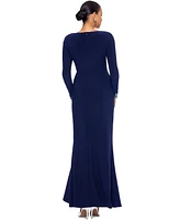 Betsy & Adam Women's Embellished Surplice Gown