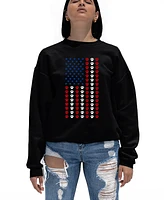 La Pop Art Women's Paws Flag Crewneck Sweatshirt