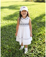 Bits & Bows Girls Girls American Flag Bow Baseball Hat in White