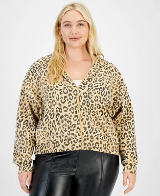 Grayson Threads, The Label Trendy Plus Cheetah-Print Hoodie