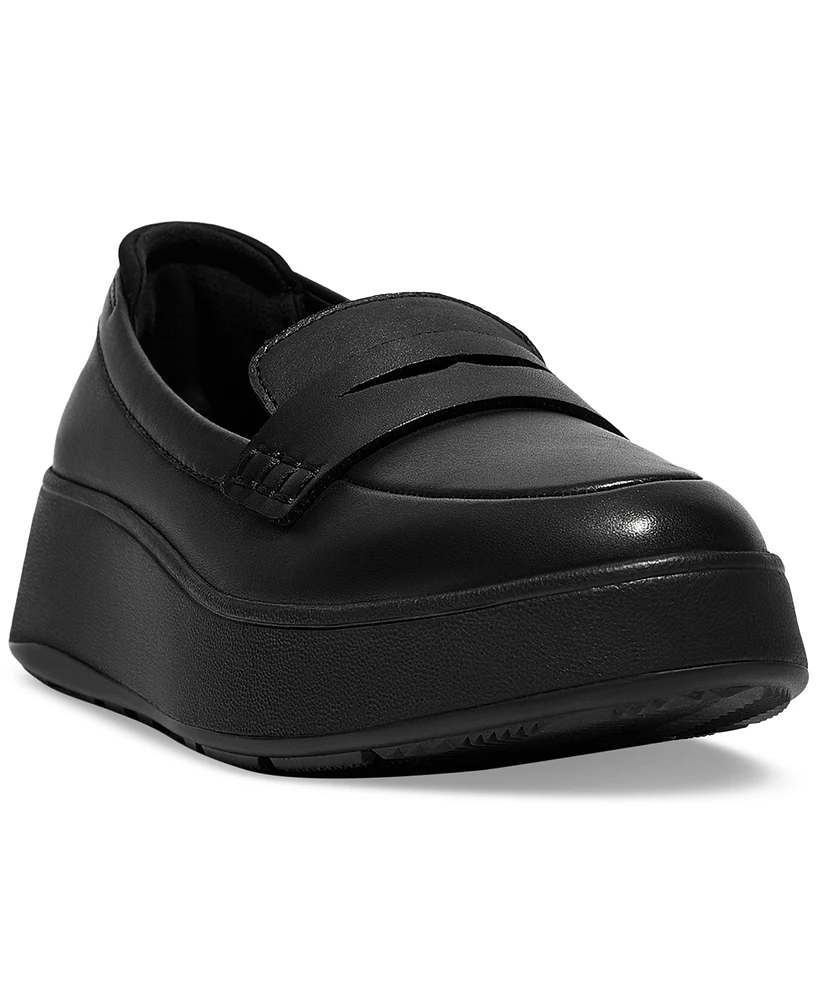 FitFlop Women's F-Mode Leather Flatform Loafer Flats