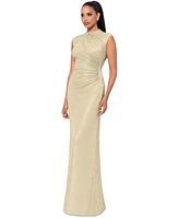 Betsy & Adam Women's Metallic Ruched Gown