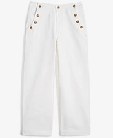 On 34th Women's White High Rise Sailor Wide-Leg Jean, Created for Macy's