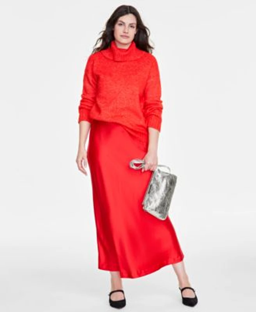 On 34th Turtleneck Sweater Maxi Slip Skirt Crossbody Dress Mules Created For Macys