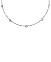 Michael Kors Sterling Silver Pave Mixed Cut Collar Necklace