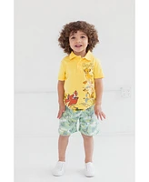 Disney Toddler Boys Lion King Mickey Mouse Cars Polo Shirt and Shorts Outfit Set to