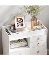 Homsee White 5-Drawer Wooden Stylish Kids Low Dresser