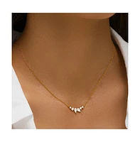 Hollywood Sensation 18K Gold Plated Sterling Silver Necklace with Pear and Round Cut Cubic Zirconia