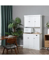 Homcom 71" Buffet with Hutch, Kitchen Pantry Storage Cabinet with Drawer