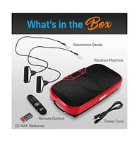 Hurtle Core Fitness Training Vibration Machine With Adjustable Speed, Red