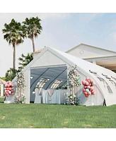 Costway 20'X40' Peach Shaped Party Tent Heavy-duty Wedding Canopy with Zipper Doors