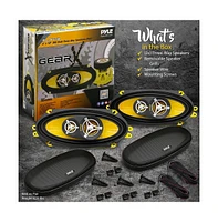 Pyle 4'' x 10'' Three-Way Car Speakers, 300 Watt