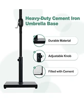 Aoodor 39 lb Outdoor Patio Umbrella Base, Heavy Duty Square Concrete Umbrella Stand, Market Umbrella Pole Stand for Deck, Poolside, Balcony, Black