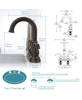 Slickblue Oil Rubbed Bronze Bathroom Faucet with 2-Handle and 360-Degree Rotating Spout Stylish and Functional