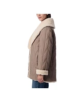 Bernardo Women's Light Quilt Faux Sherpa Lined Jacket