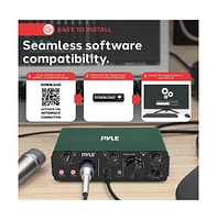 Pyle Podcasting Usb/Asio Audio Interface for Recording, Songwriting, Streaming, and Podcasting