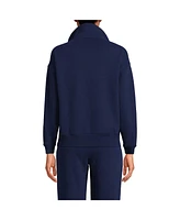 Lands' End Women's Serious Sweats Relaxed Long Sleeve Half Zip Sweatshirt