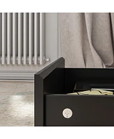 Homsee Silver Wood 9-Drawer Dresser Modern Style with Mirrored Drawers