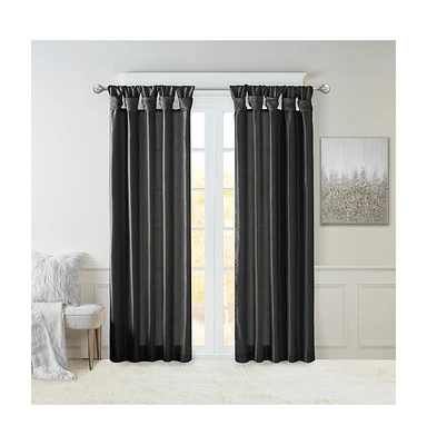 Madison Park Emilia Twist Tab Lined Blackout curtains for bedroom, Single Curtain with Privacy Lining Living Room, Width 50 length 95 inc