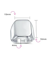 Bling Jewelry Classic Rectangle Monogram Signet Ring Sterling Silver