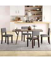 Wooden Dining Chair Set of 2 with Acacia Wood Frame Padded Seat & Back Home