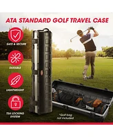 Skb Cases Ata Standard Hard Shell Plastic Wheeled Golf Bag Travel Case, Black