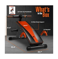 Squatz Supine Board with Handrail, Multifunctional Abdominal Retractor for Sit-Up Fitness