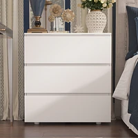 Homsee 3-Drawer White Bedside Table Storage Dresser Cabinet