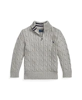 Polo Ralph Lauren Little and Toddler Boys Cable-Knit Cotton Quarter-Zip Sweater