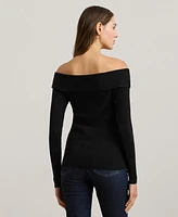 Lauren Ralph Women's Rib-Knit Off-the-Shoulder Sweater