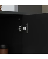 Homsee Black Storage Accent Cabinets with 3-Drawers and 2-Cabinets