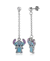 Disney Stitch Earrings Set - 6 Pairs, Silver-Plated with Crystals and Enamel, Drop and Stud Styles