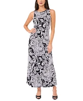 Vince Camuto Women's Printed Keyhole Sleeveless Maxi Dress