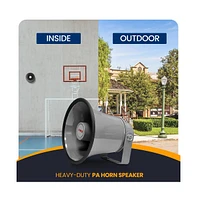 Pyle 8.1” Portable Pa Horn Speaker With 8 Ohms Impedance & 50W Peak Power