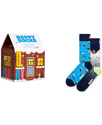 Happy Socks Men's Skiing Chalet Socks Gift Set, Pack of 2