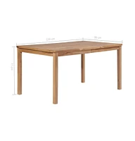 vidaXL Patio Table 59.1"x35.4"x30.3" Solid Teak Wood