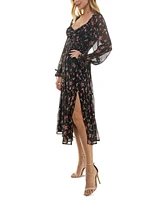 Trixxi Juniors' Twisted Floral Chiffon Midi Dress