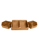 Seville Classics 3-Piece Stackable Bamboo Bin Organizer Set