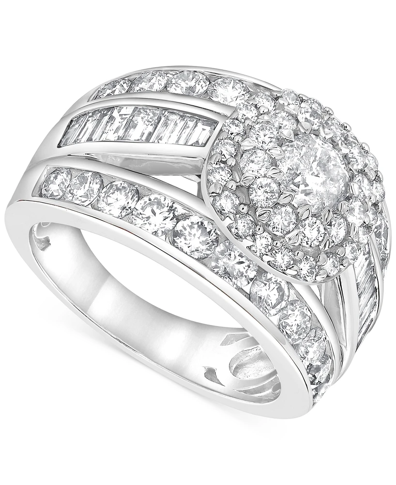 Diamond Round Multirow Cluster Ring (3 ct. t.w.) in 14k White Gold