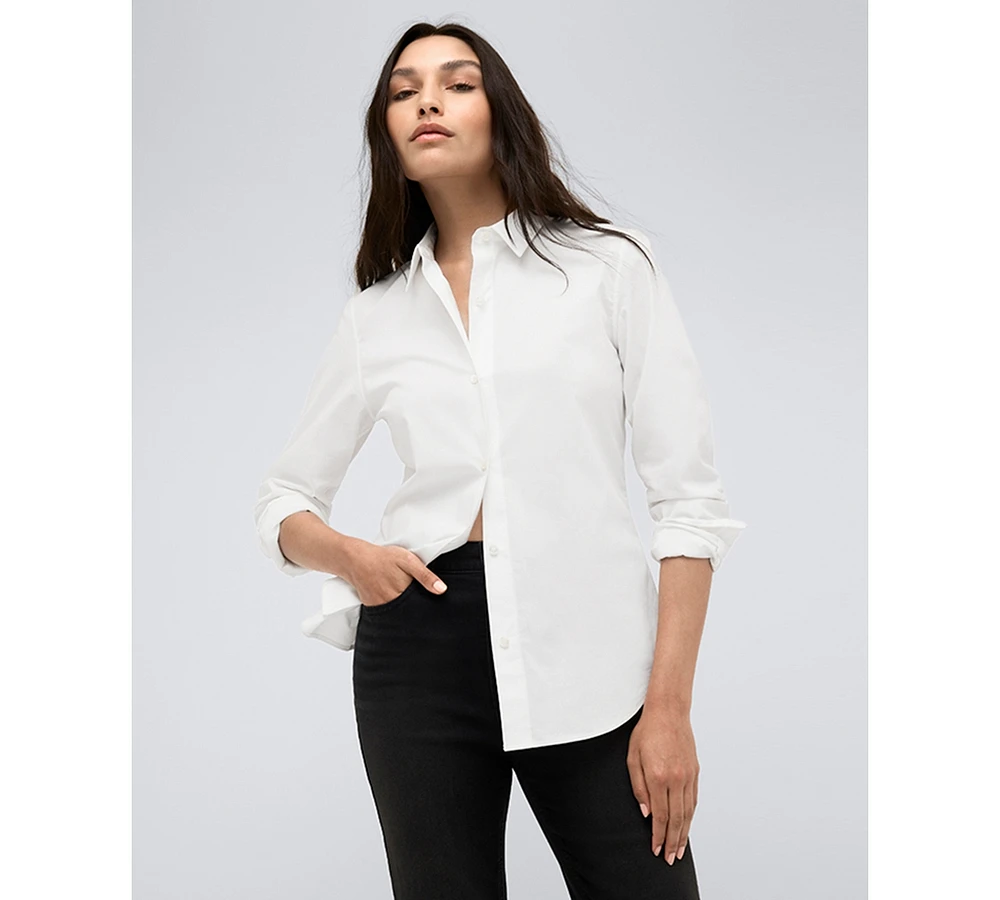 Kenneth Cole Women's Fitted Button-Front Long-Sleeve Shirt